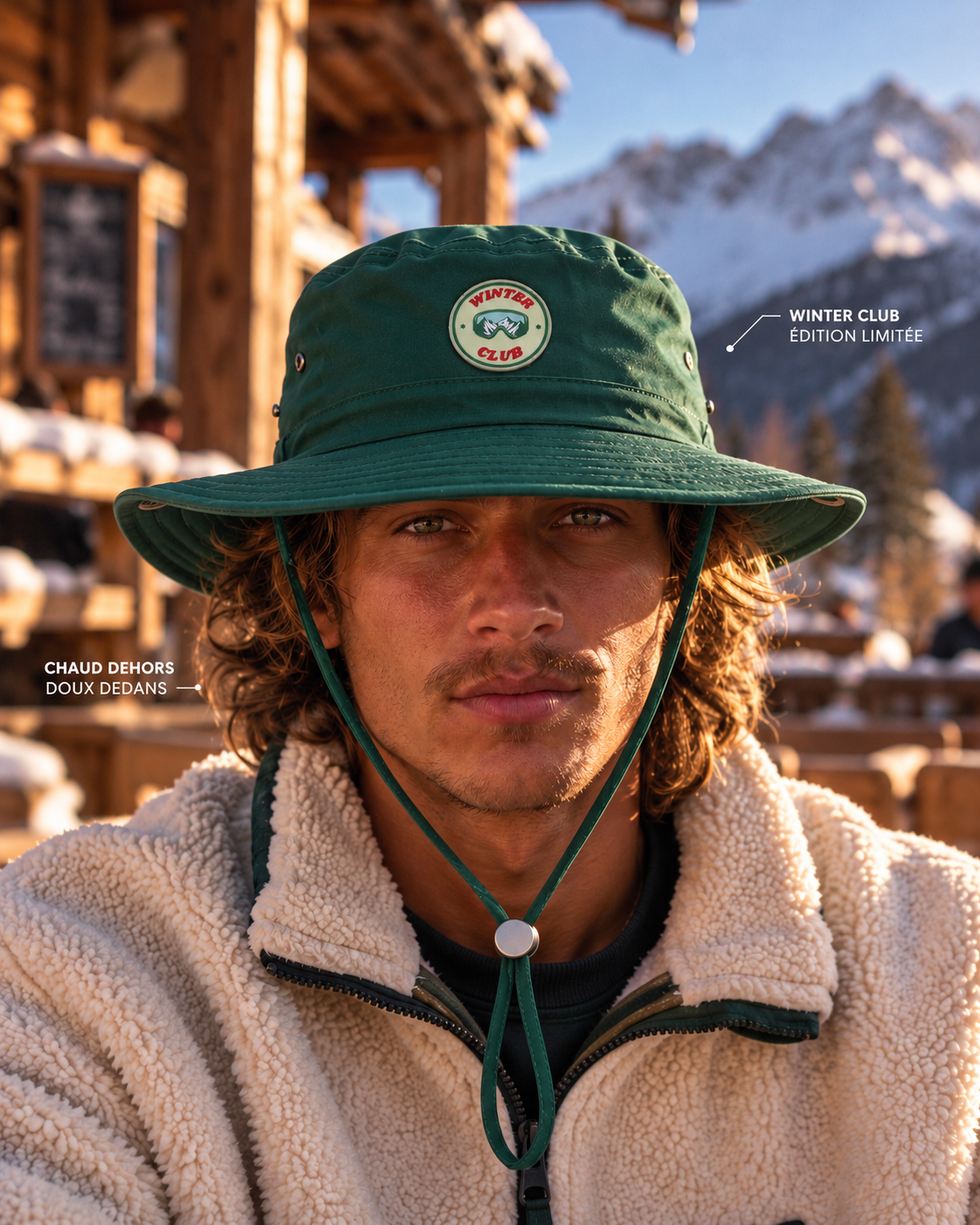 Bob boonie hiver Winter Club Vert doublé fourrure porté à la montagne – The Boonie Club